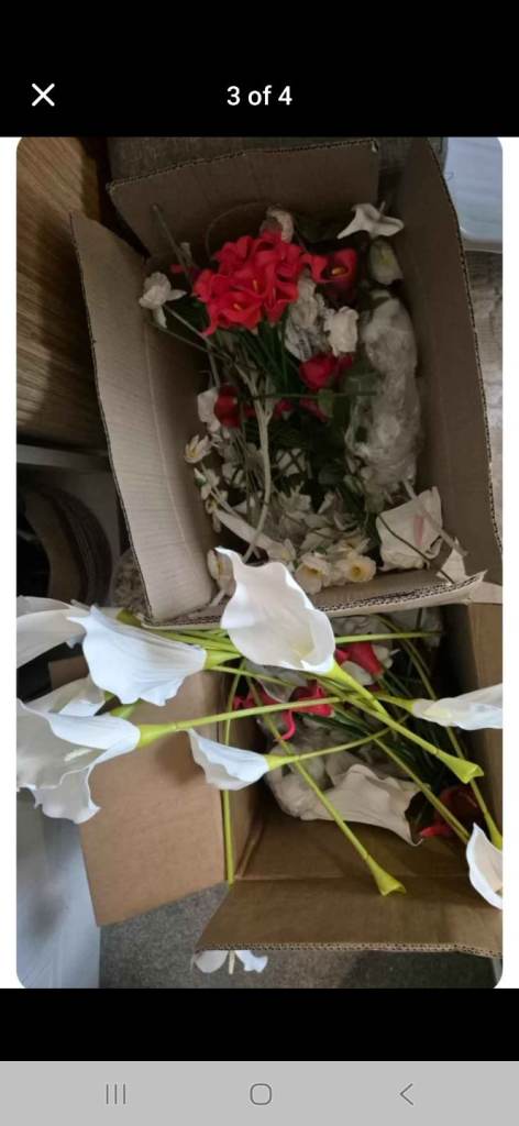 Huge joblot of mixed artificial flowers. Some new some used once for wedding 