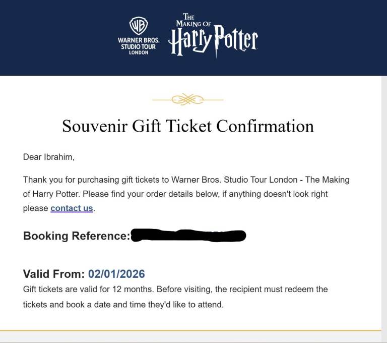2 x tickets Making of Harry Potter Warner Bros. studio tour 