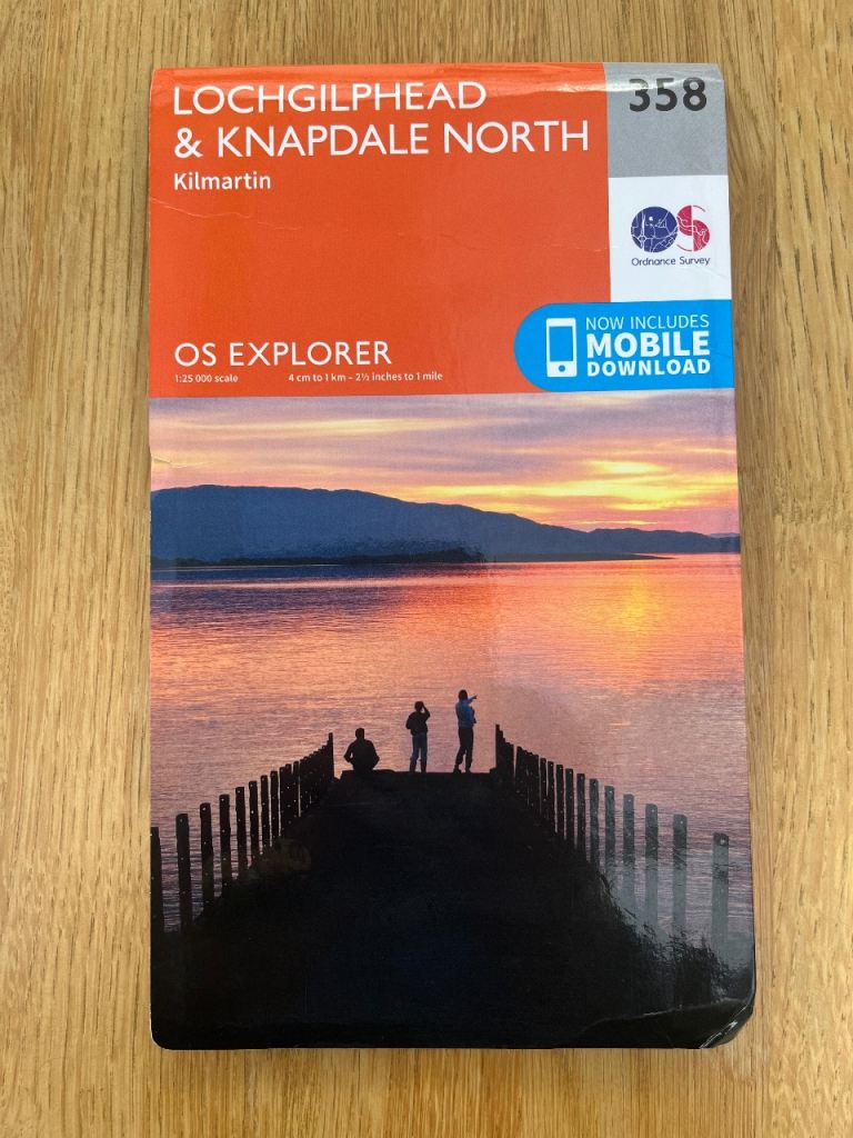 OS Explorer Map 358 Lochgilphead & Knapdale North – As Good As New