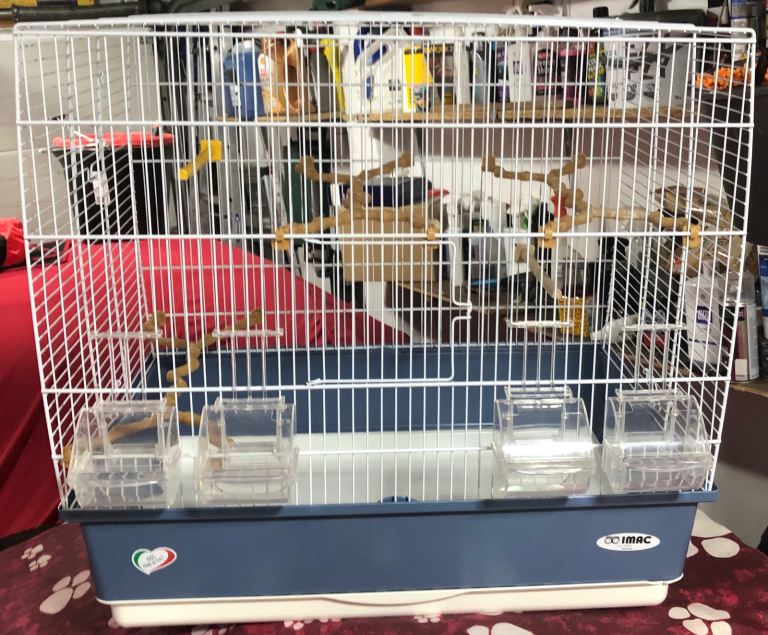 Imac birdcage irene 4 blue, 59 x 38 x 56 cm. Including stand accessories seed etc.