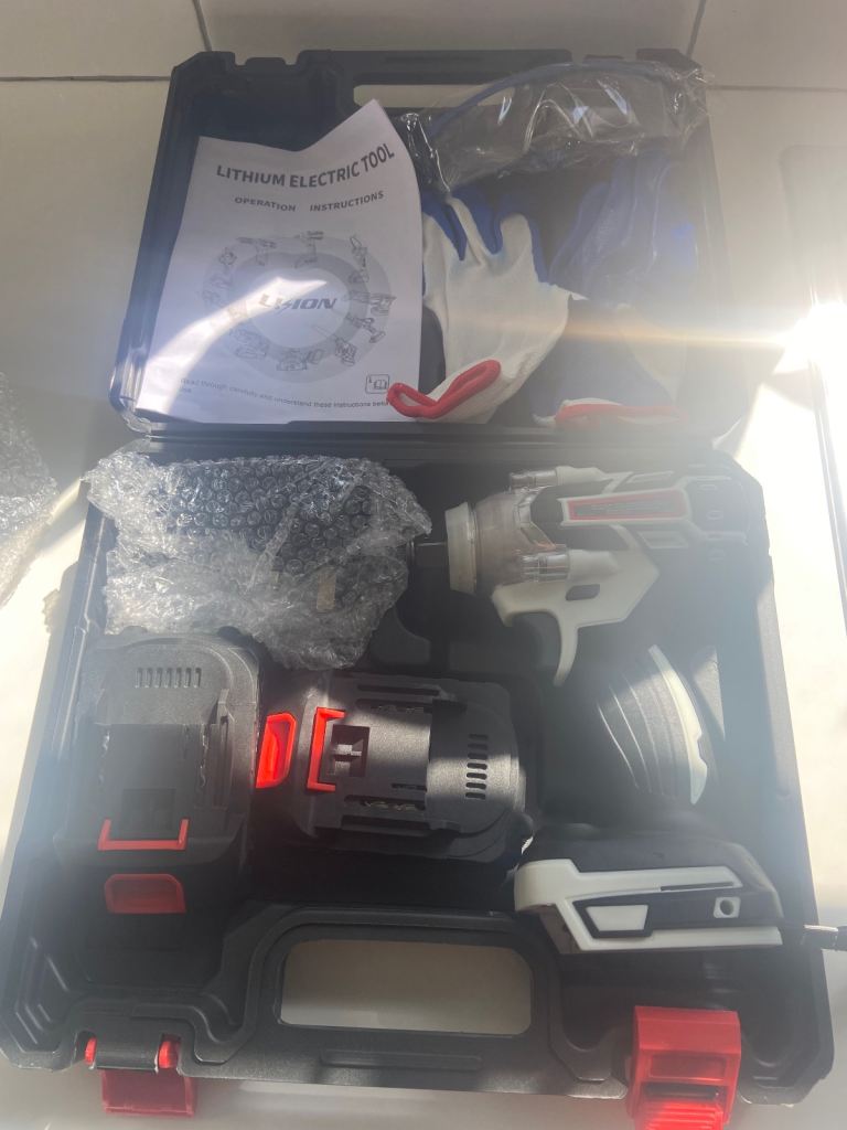 New Cordless Electric Drill Set with Case and Accessories