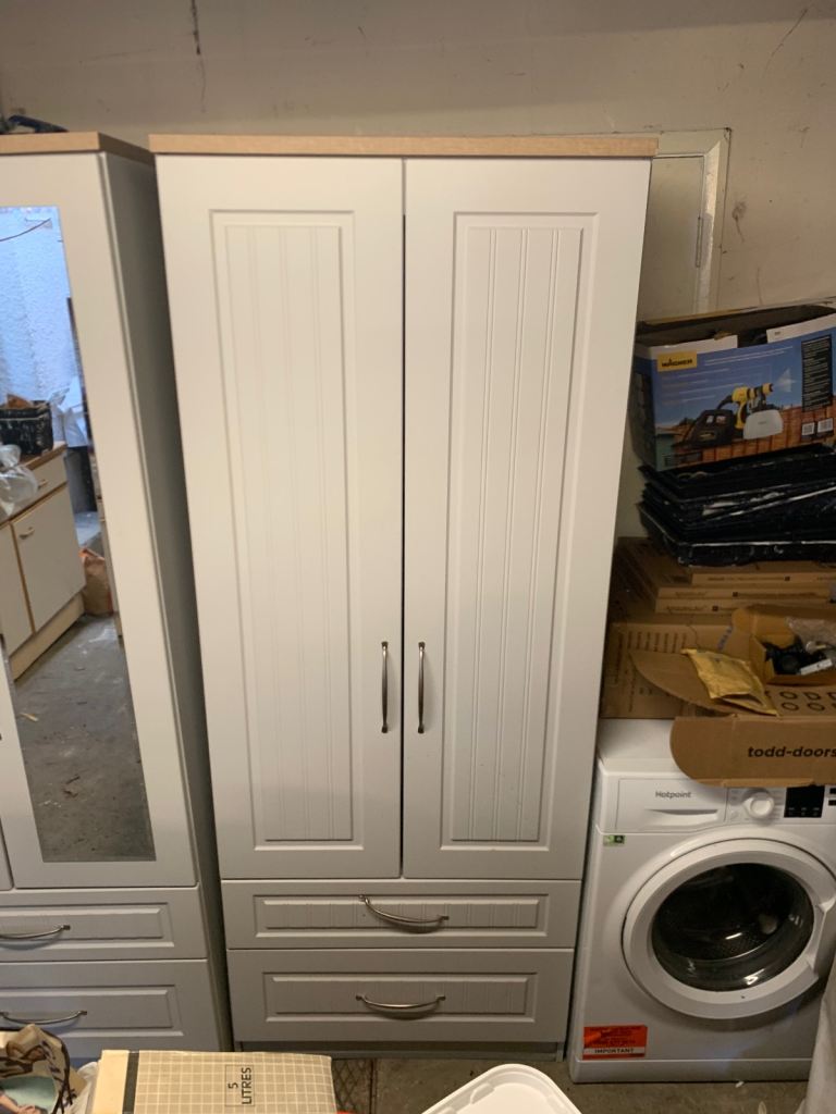 Grey Double Wardrobe