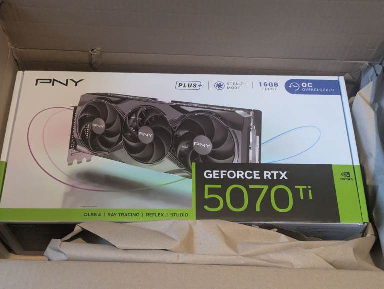 PNY NVIDIA GeForce RTX 5070 Ti OC Triple Fan Graphics Card 16GB brand ...