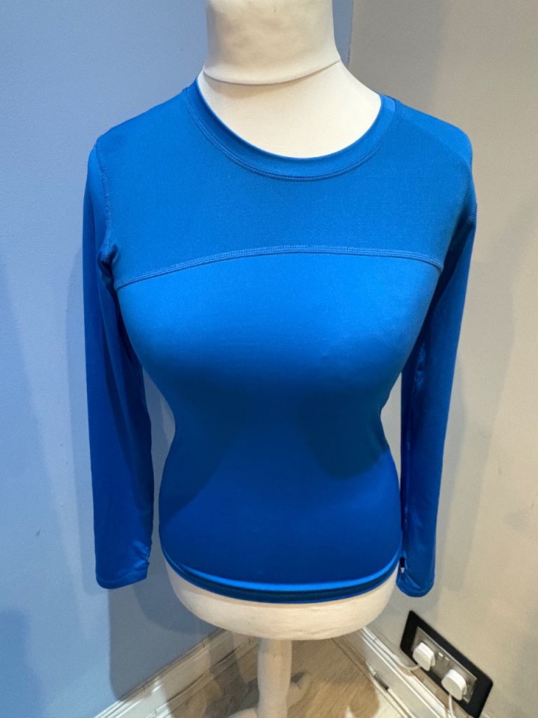 Women's Blue Long Sleeve Sports Top - Size M, As Good As New