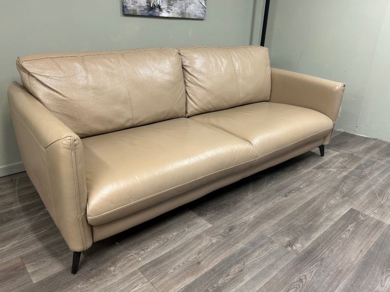 Sofology three seater leather sofa 