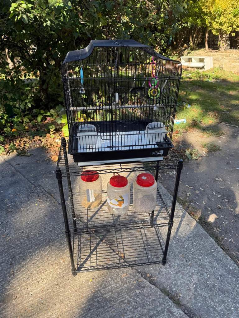 Bird Cage with Strong Metal Stand – Good Condition