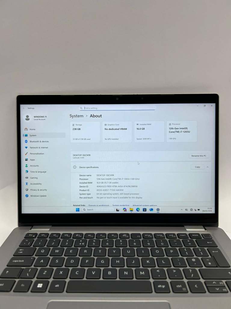 Dell Latitude  Laptop – Intel Core i5 12th Gen – Desirable RAM & SSD – Windows 11 Pro – Refurbished