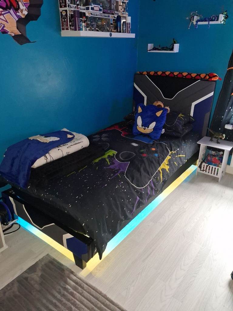 Gaming bed and memory foam mattress