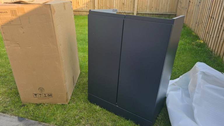 New Black Double Door Wardrobe - Still in Box
