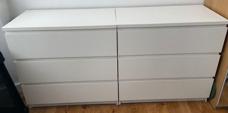 Pair of IKEA Malm 3-Drawer Chests 