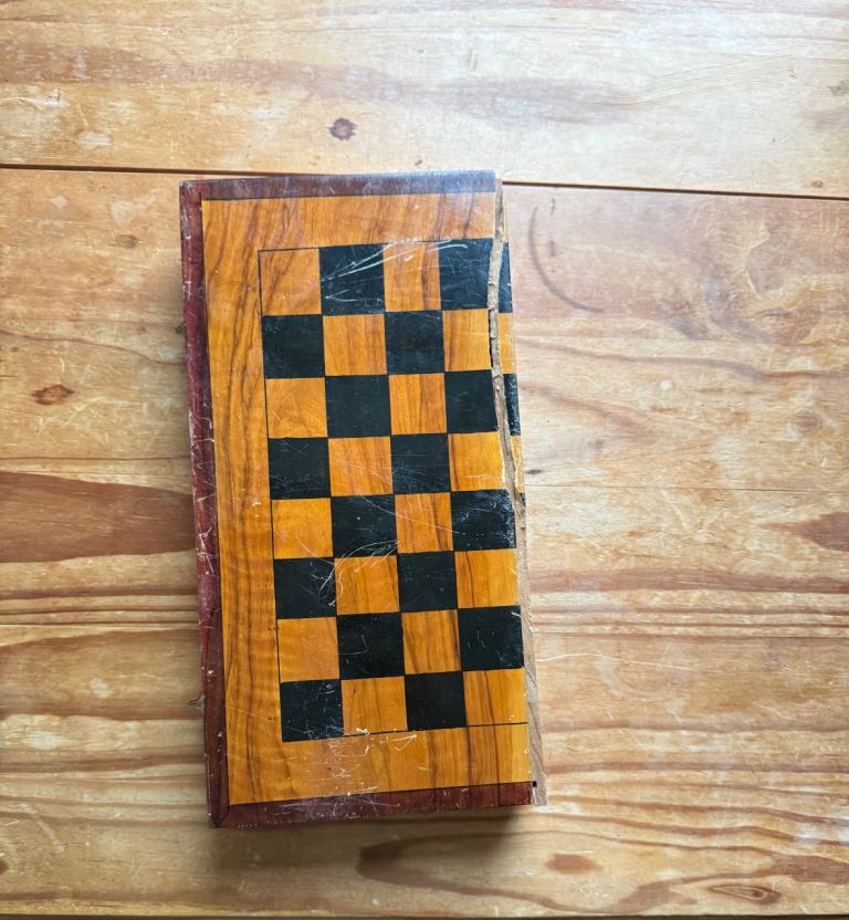 Vintage Wooden Chess Set with Box 