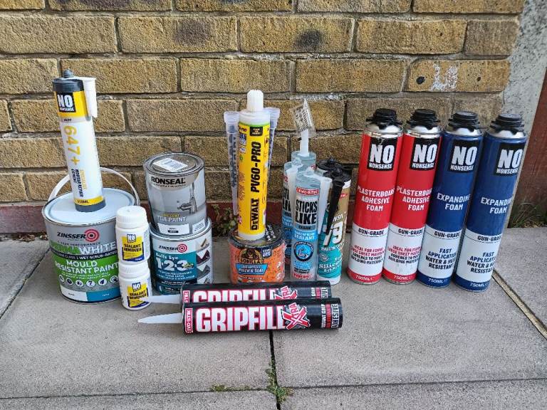 Trade Sealants, Adhesives, Paint & Foam Bundle – All Brand new