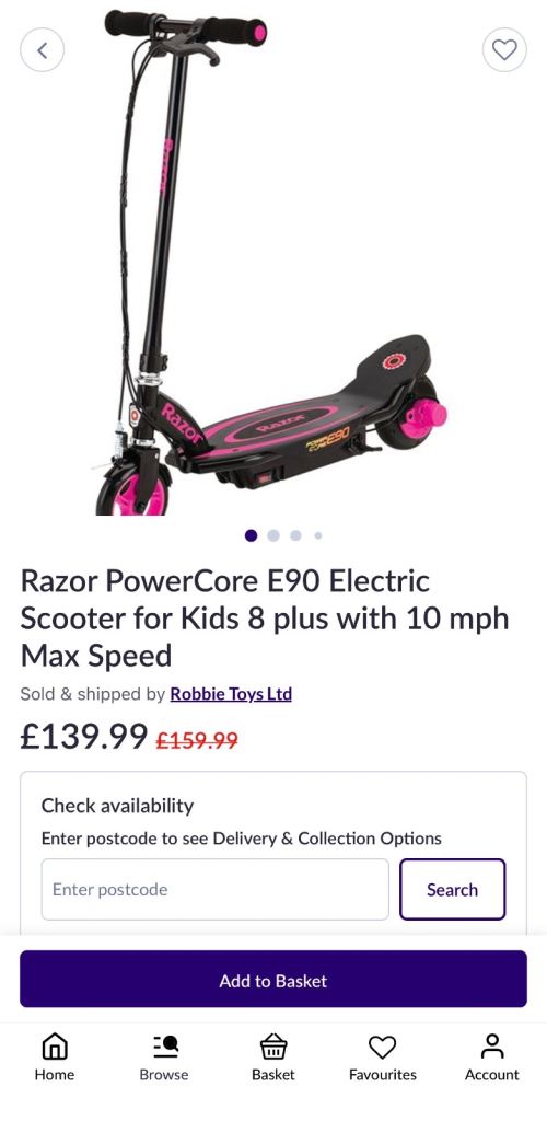Razor PowerCore E90 Electric Scooter