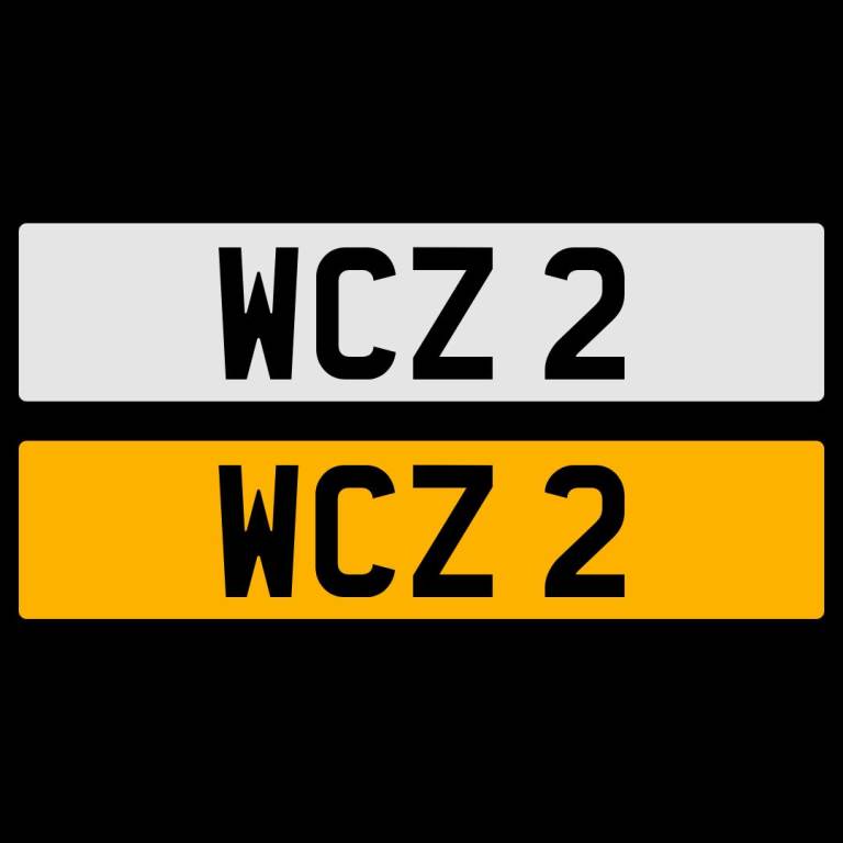 WCZ 2 NUMBER PLATE REGISTRATION NUMBERPLATE CHERISHED 3X1 DATELESS NORTHERN IRISH NI