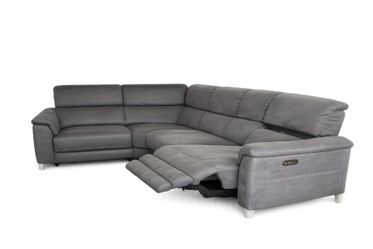 Sofology Illinois charcoal corner recliner sofa