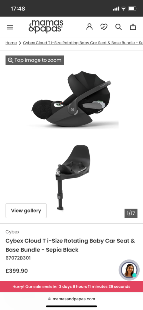 Cybex Cloud T i-Size Baby Car Seat and Base - Excellent Condition