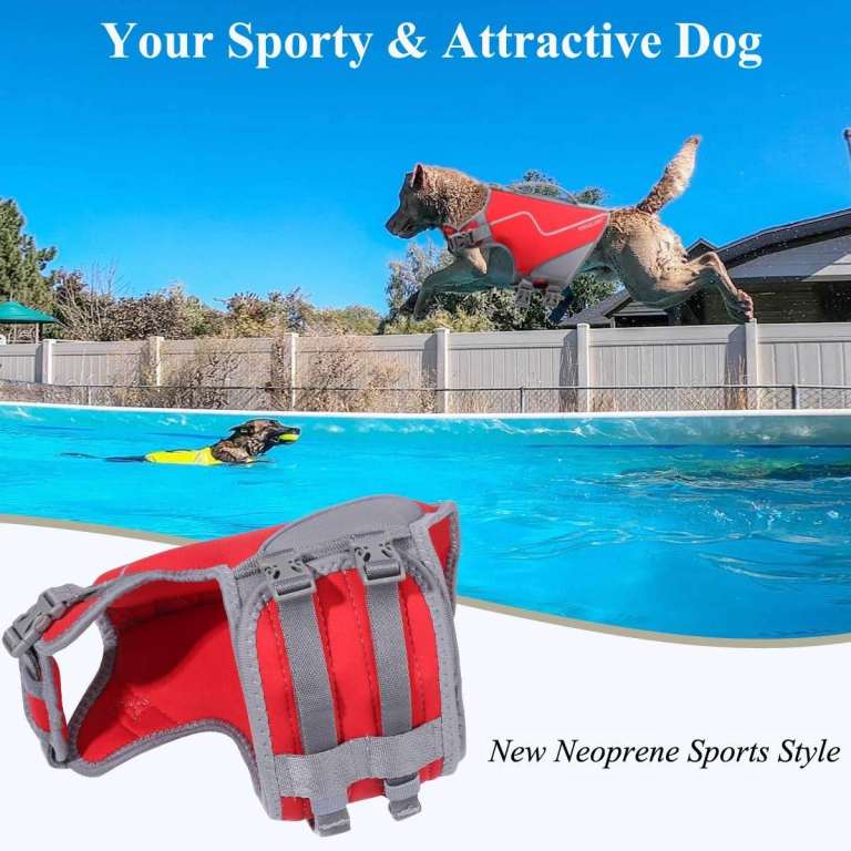 Dog Life Jacket - Dog Life Vest with Handle - (Size Small)