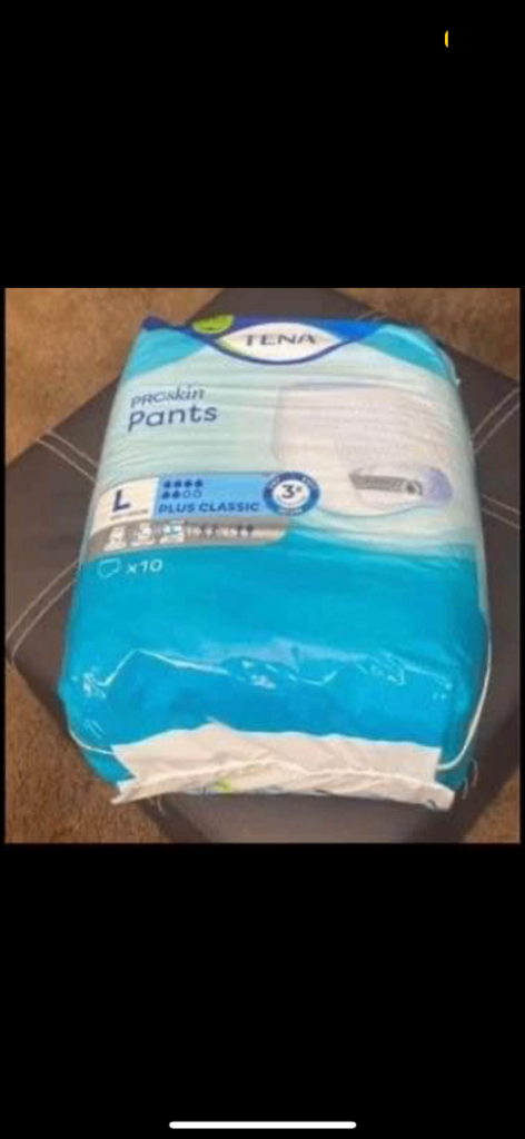 Tena pants size large 