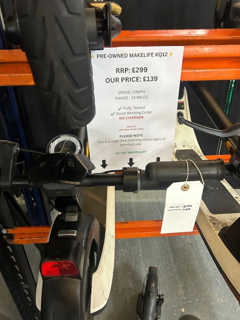 Pre owned make life kq12 electric scooter