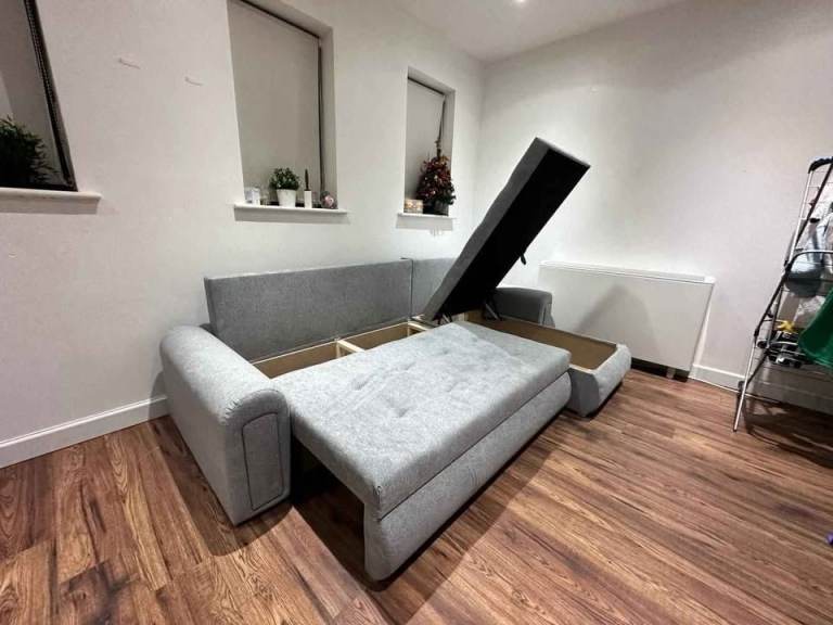 Corner Storage Sofa Bed L Shape Sofa bed Grey Colour 