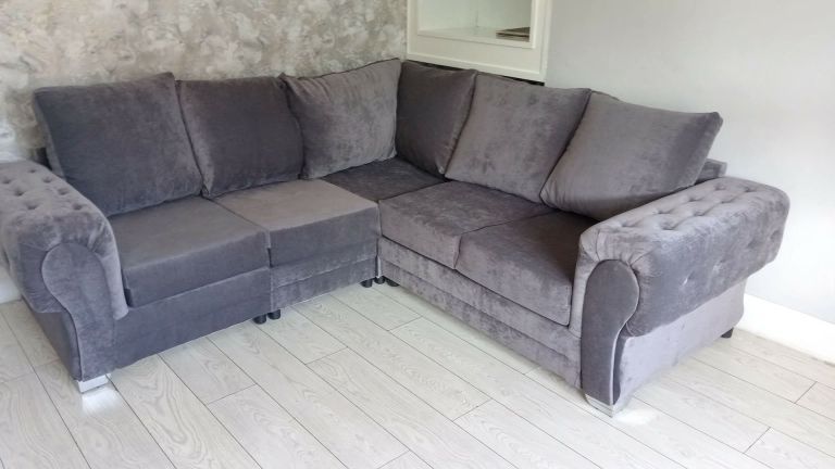 Gray corner sofa 