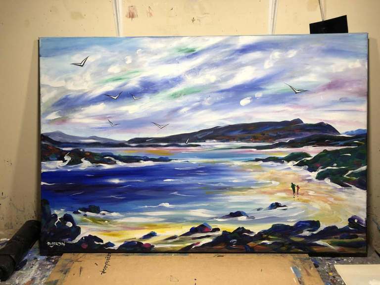 Inishea Islands Co Mayo, Ireland, Large ORIGINAL painting on canvas