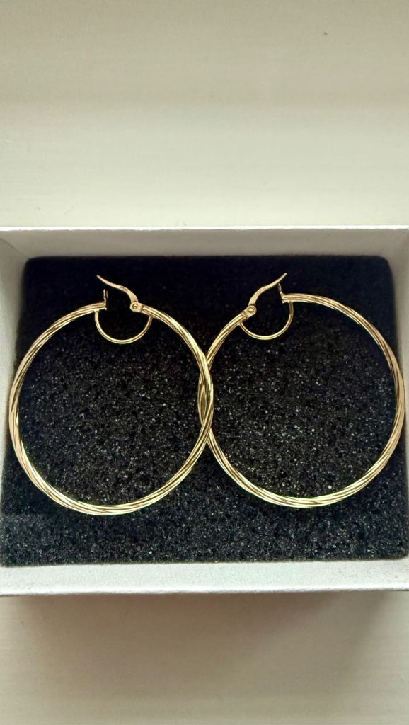 14ct gold earrings hoops 40mm 