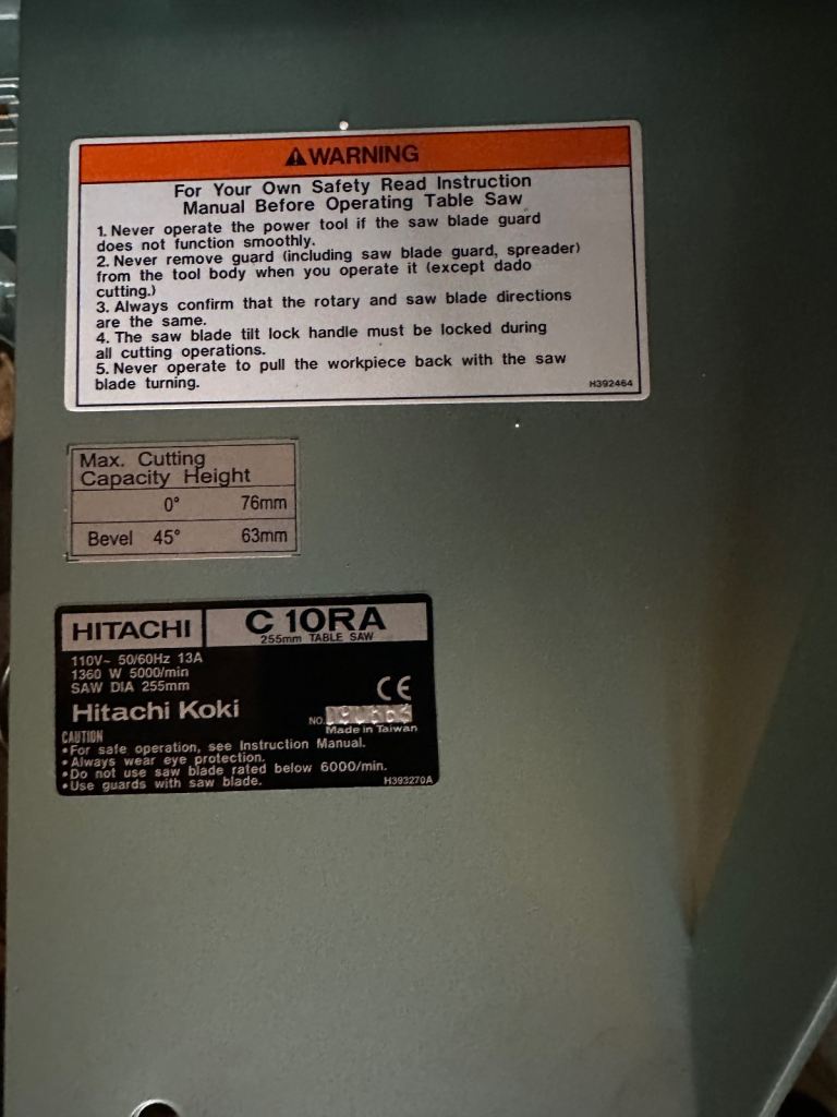 New Hitachi Kiki C10RA 10” Table Saw with Stand | in Charlton Kings ...