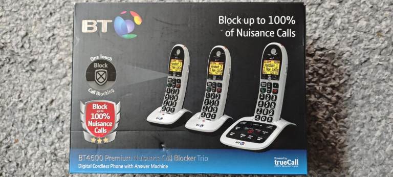 BT Big Button Cordless home phone Answerphone with 3 handsets
