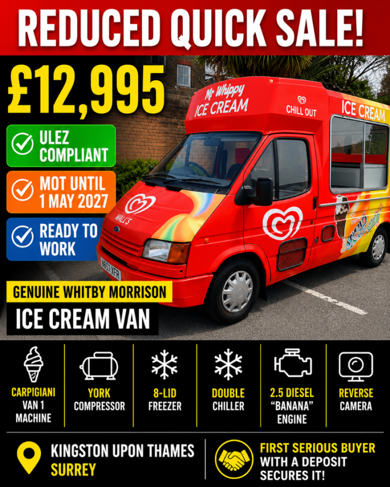 Whitby Morrison Ice Cream Van | ULEZ | MOT May 2027 | Reduced Quick Sale