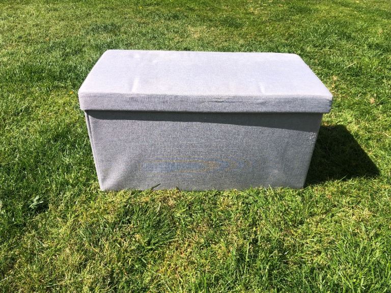Grey folding ottoman box