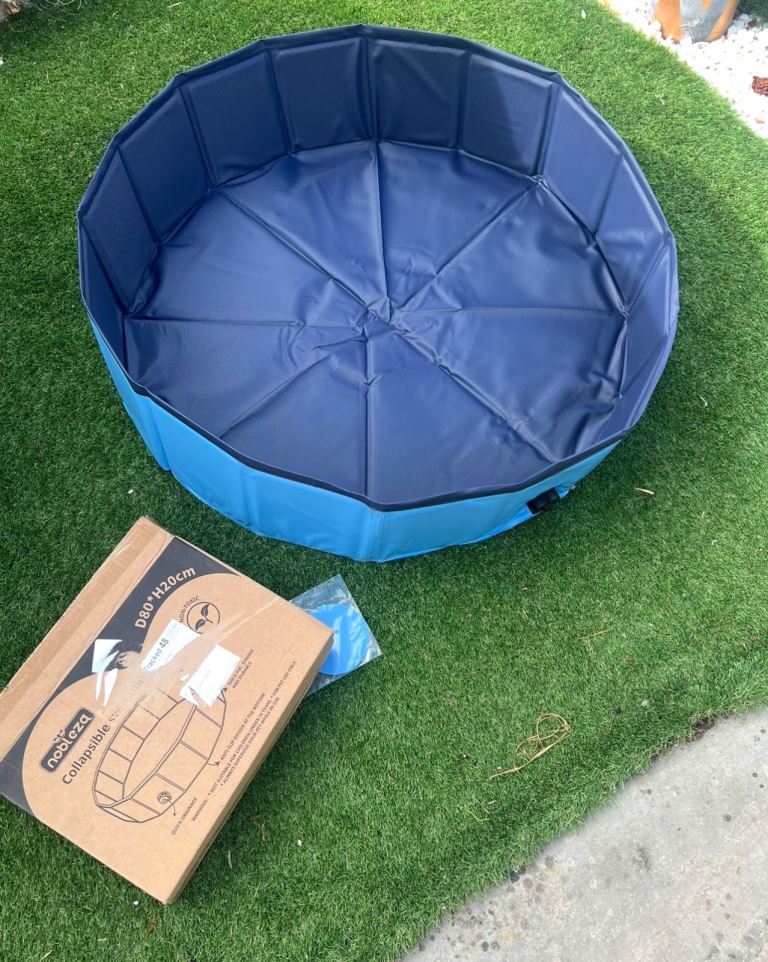 Brand-new dog paddling pool still in box