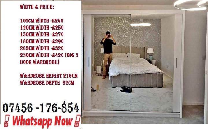 Berlin Wardrobe - Modern black ,White & Grey, 120-203cm all size are available