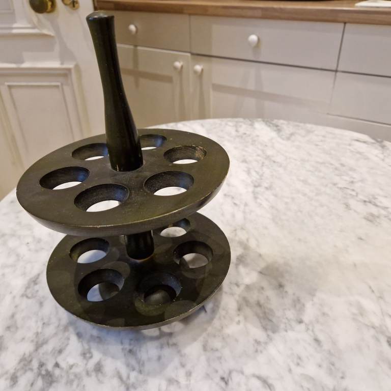 Vintage Cole and Mason wooden egg stand egg holder