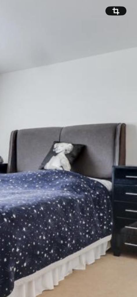 Floor standing grey headboard