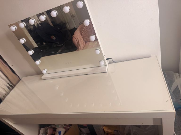 Hollywood Style White Vanity Mirror with LED Lights