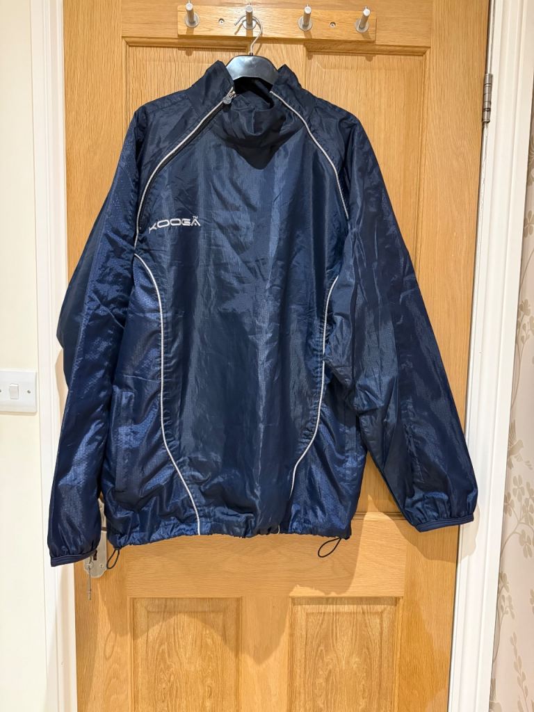 Kooga Men's Rugby Shower Resistant Training Jacket Top Navy Blue