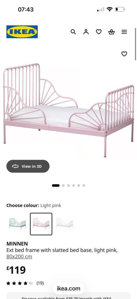 IKEA pink kids bed. 