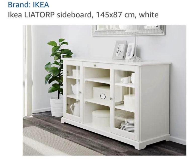 Beautiful IKEA liatorp side board display cabinet shelf unit drawer