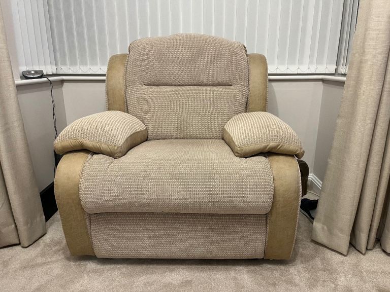 image for Sofa , x2 arm chairs , foot stool with storage space .