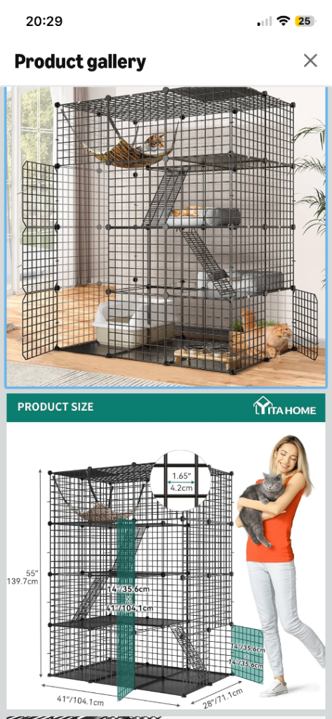 Large 4-Tier Indoor Cat Enclosure / Kitten Playpen