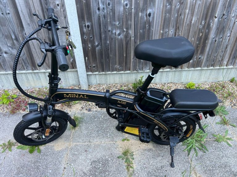 Minal M2 Black Folding Electric Bike E-Bike 350W Motor 48V 15AH Battery 35km/h New
