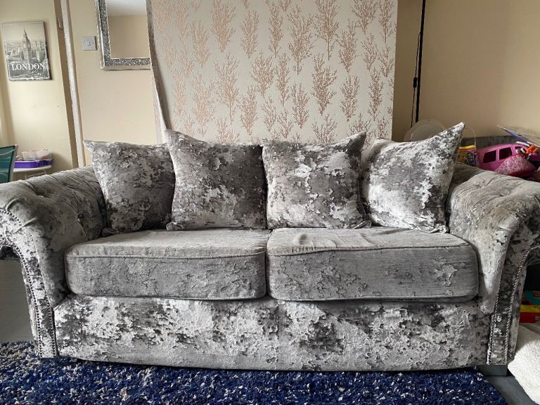 Large two seater crushed velvet 