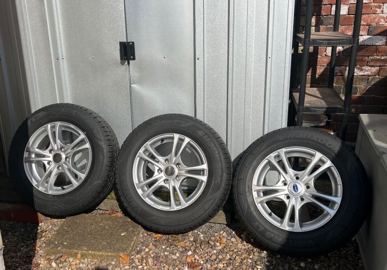 Three Genuine Bailey Caravan 15” Silver Alloy Wheels with Tyres