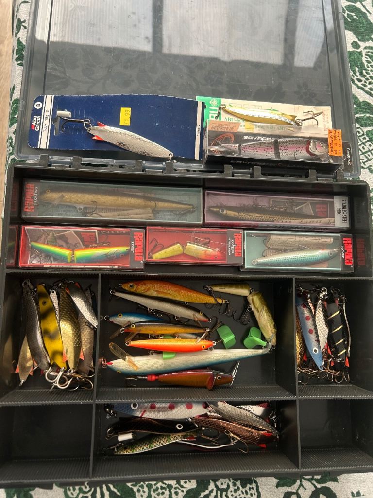 Large Box of Fishing Lures and Spoons – Good Condition