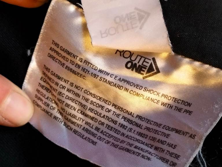 Route One DNM001 Mens Motorcycle Cargo Jeans Armoured Black Kevlar 34" Reg 31" Leg