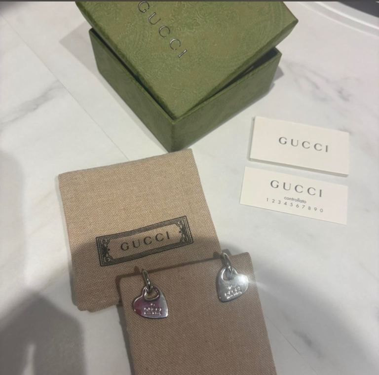 Gucci dangle heart earrings 