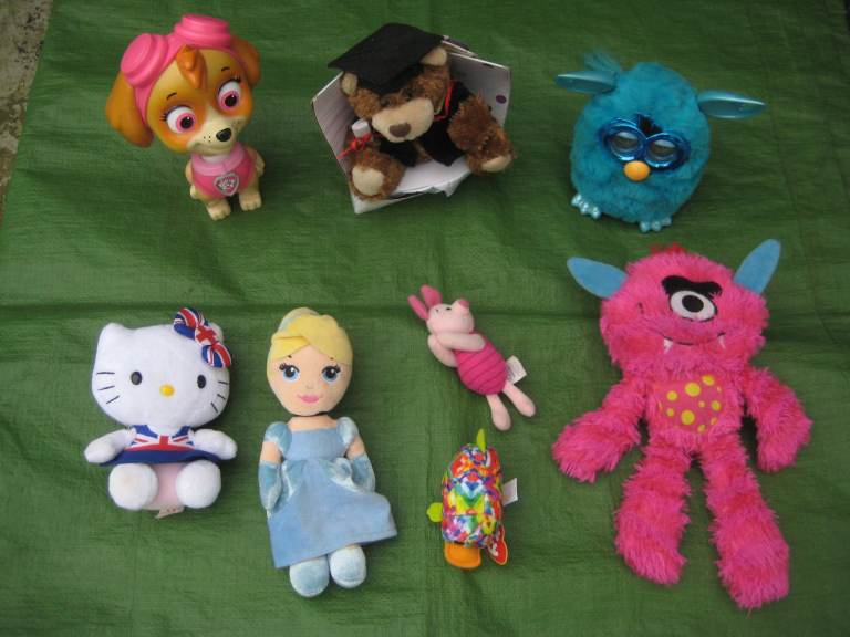7 Various Soft Toy Dolls and 1 Plastic Toy Doll for £5.00