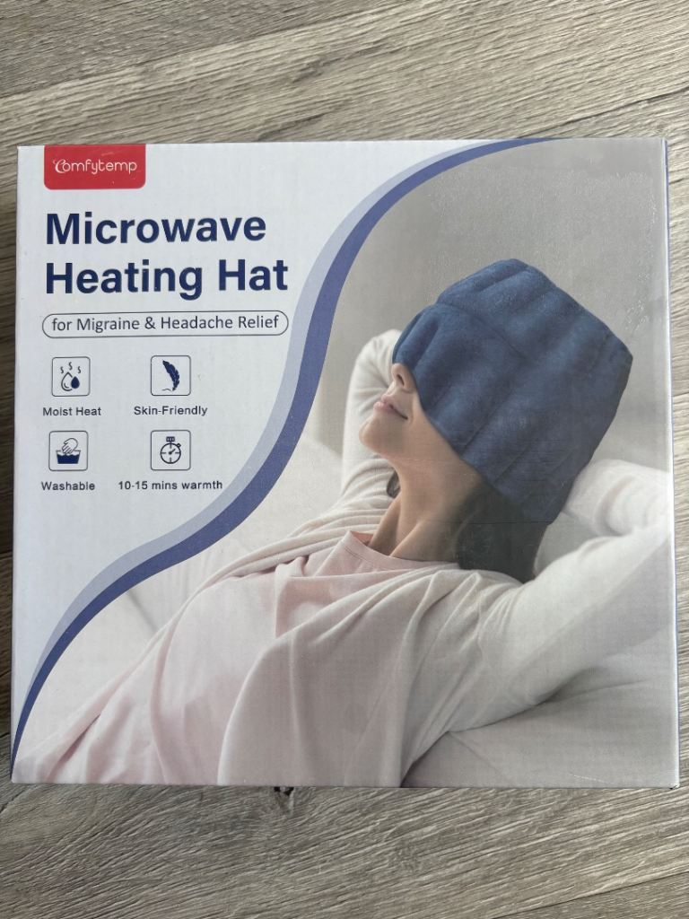 Heated hat for migraines and headaches 