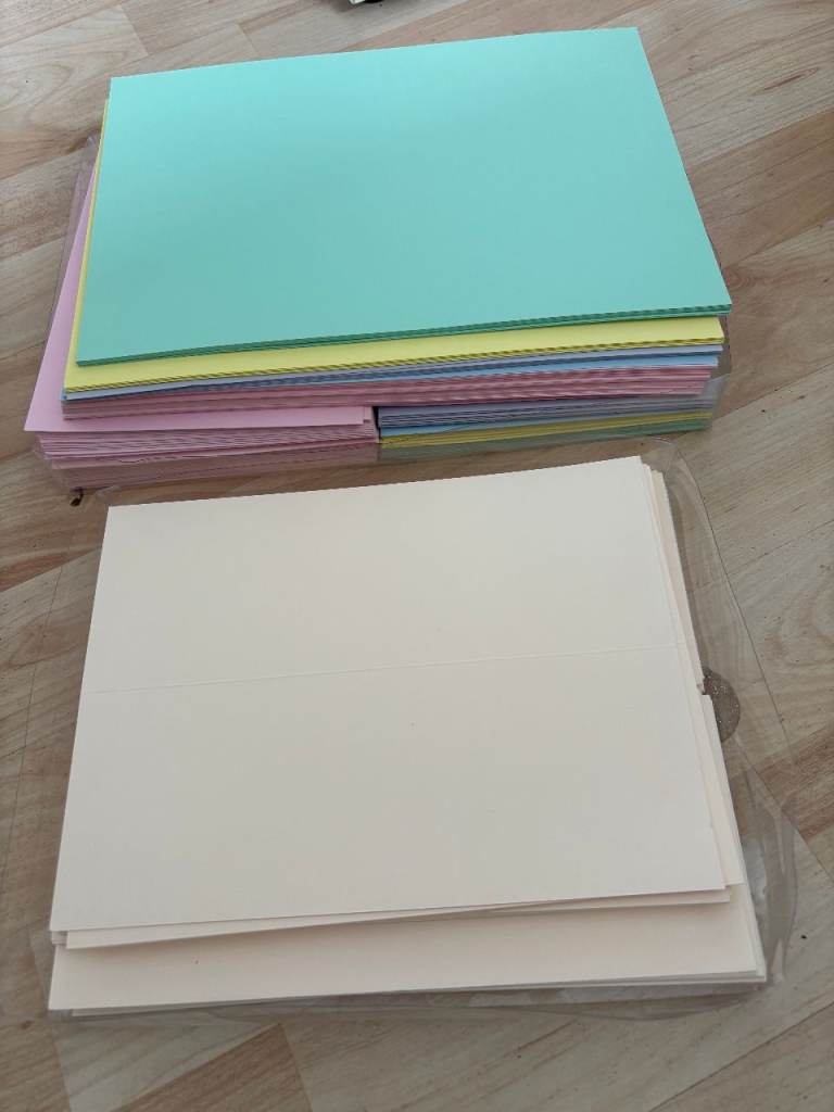 CARDMAKING CARD. PRE-SCORED.  102 PIECES WITH 115 MATCHING ENVELOPES. GOOD QUALITY